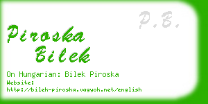 piroska bilek business card